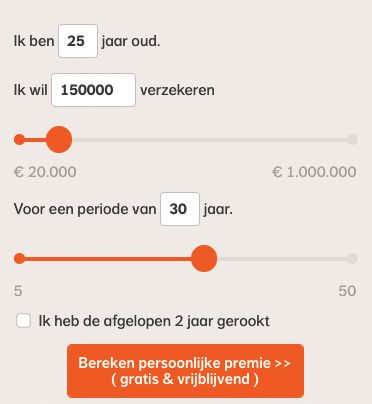 Bereken premie overlijdensrisicoverzekering